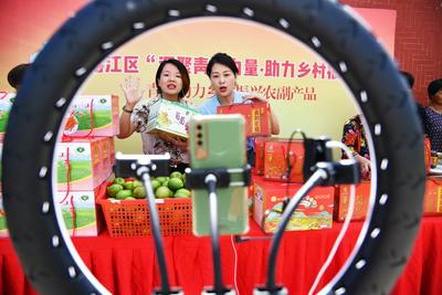 电商直播带货助梅区果农增收